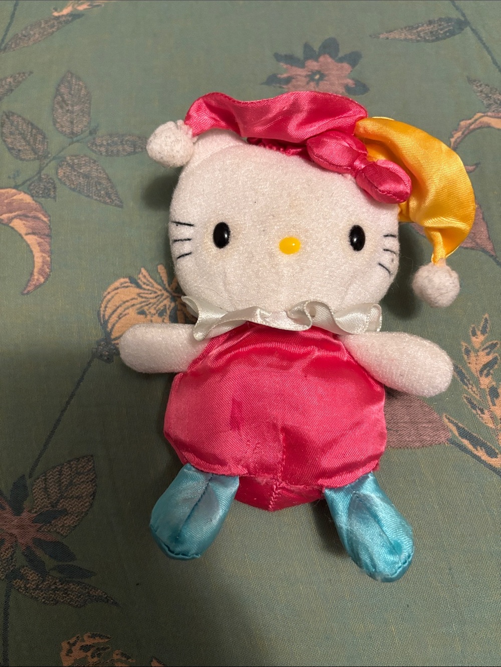 Sanrio Small Plush in Pink, White & Blue Satin Vintage
